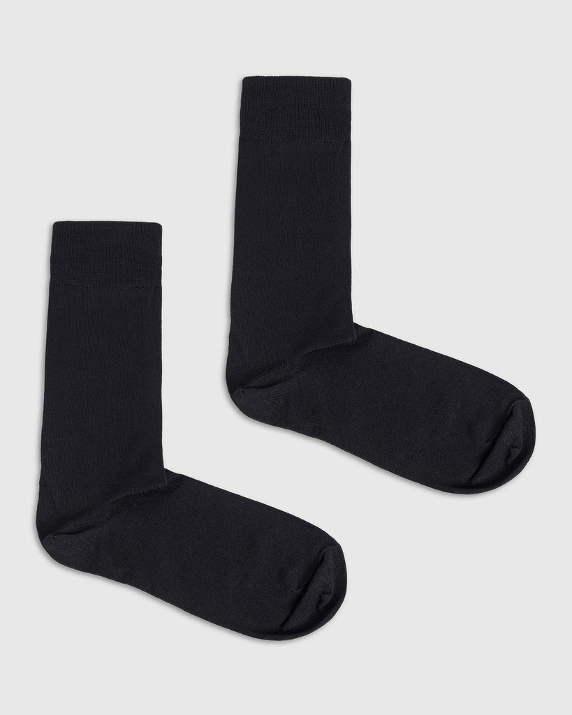 Cotton Black Solid Socks - Raylly