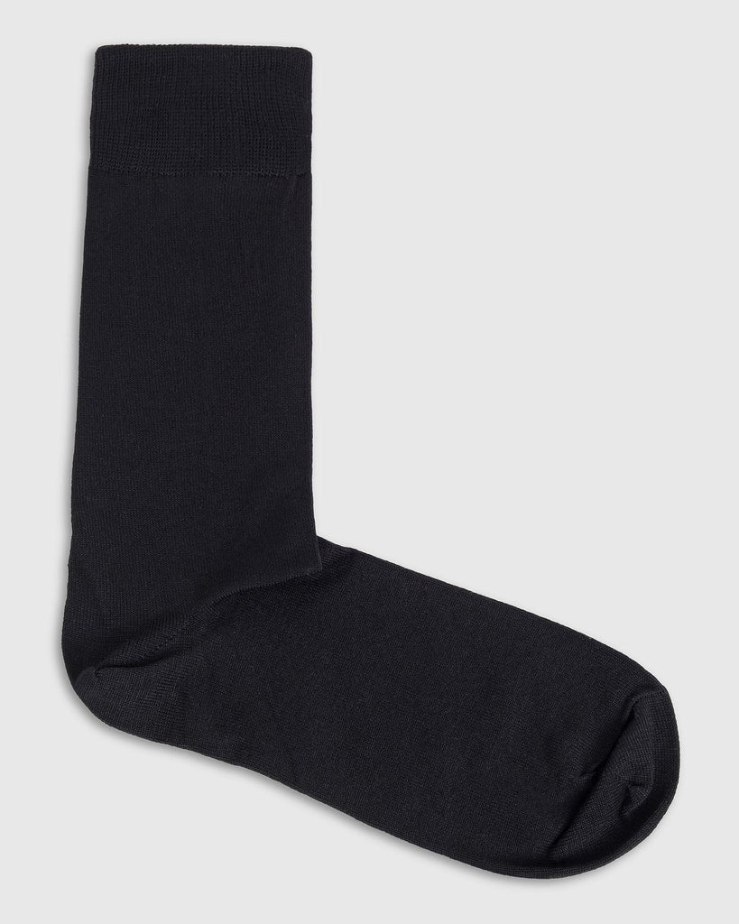 Cotton Black Solid Socks - Raylly