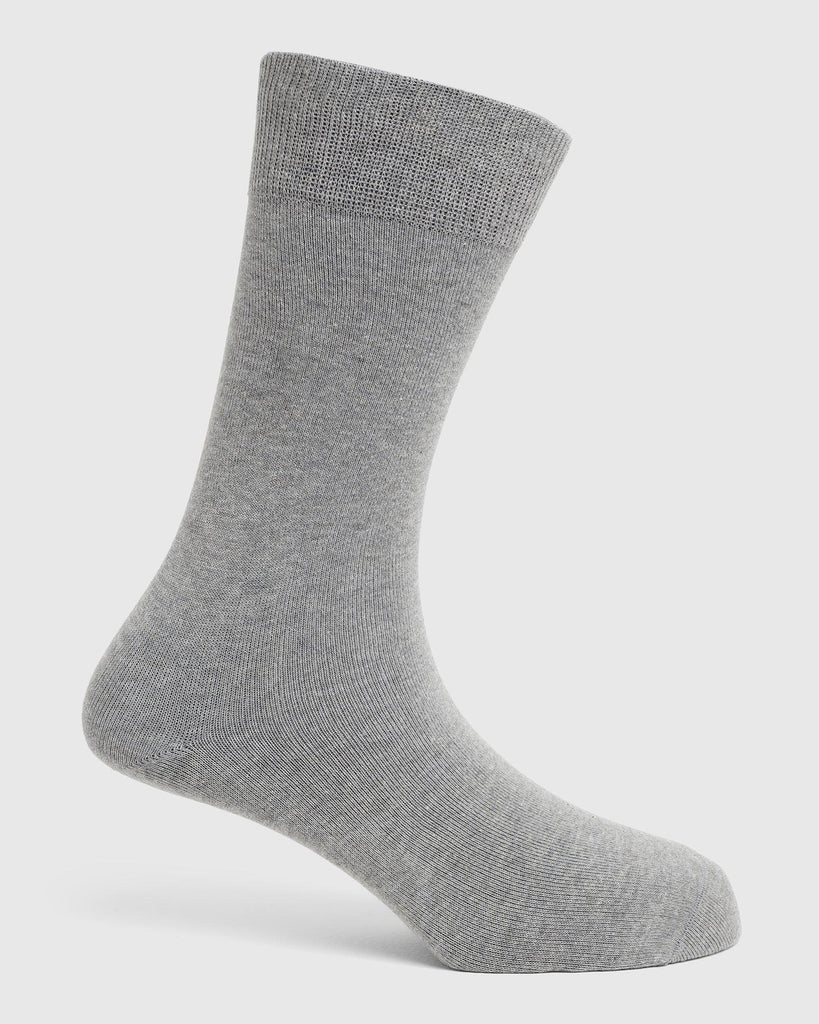 Cotton Light Grey Solid Socks - Raylly