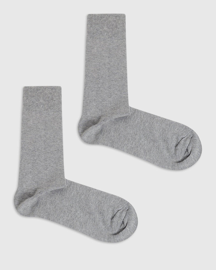 Cotton Light Grey Solid Socks - Raylly