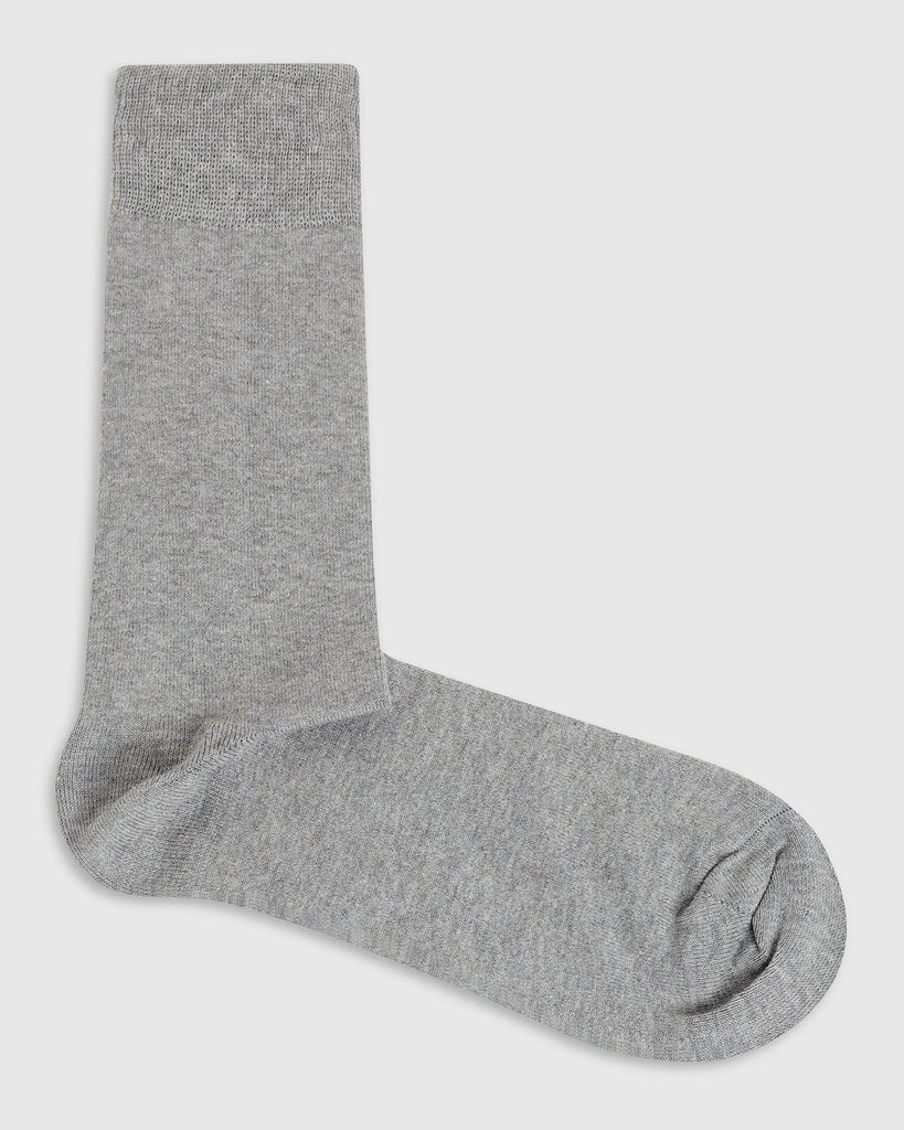 Cotton Light Grey Solid Socks - Raylly