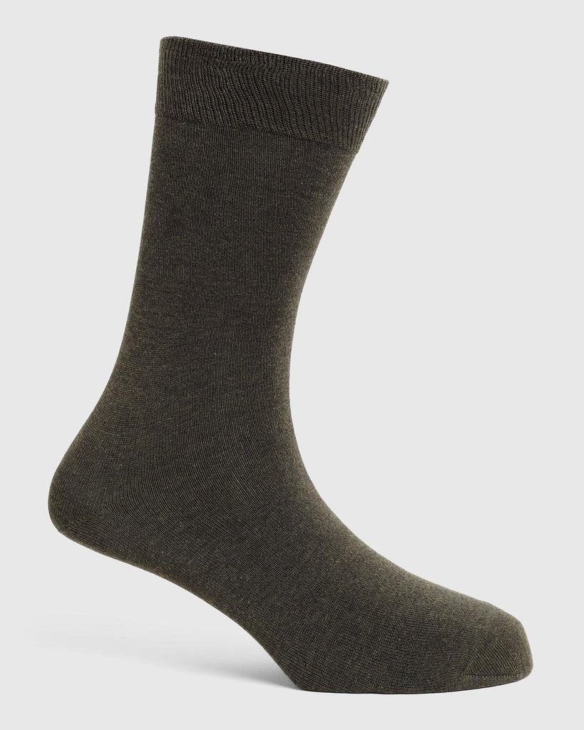 Cotton Olive Solid Socks - Raylly