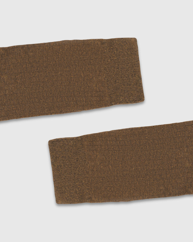 Cotton Tobacco Brown Textured Socks - Turkey