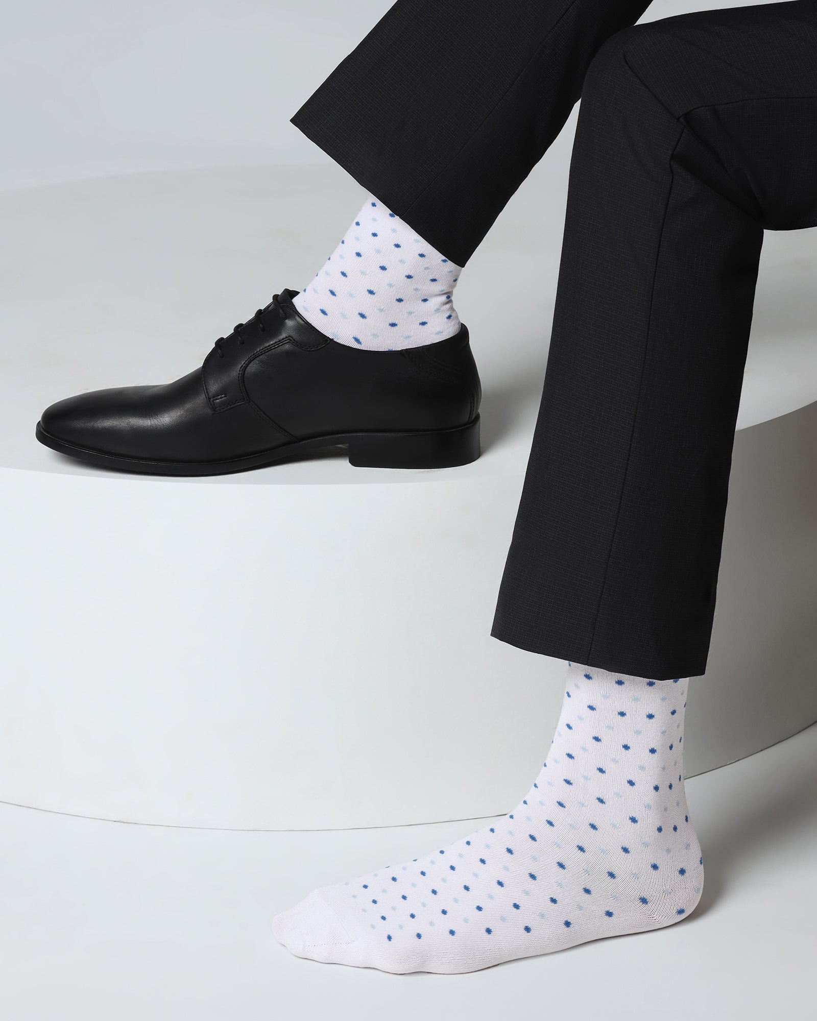 Cotton White Knitted Socks - Vika