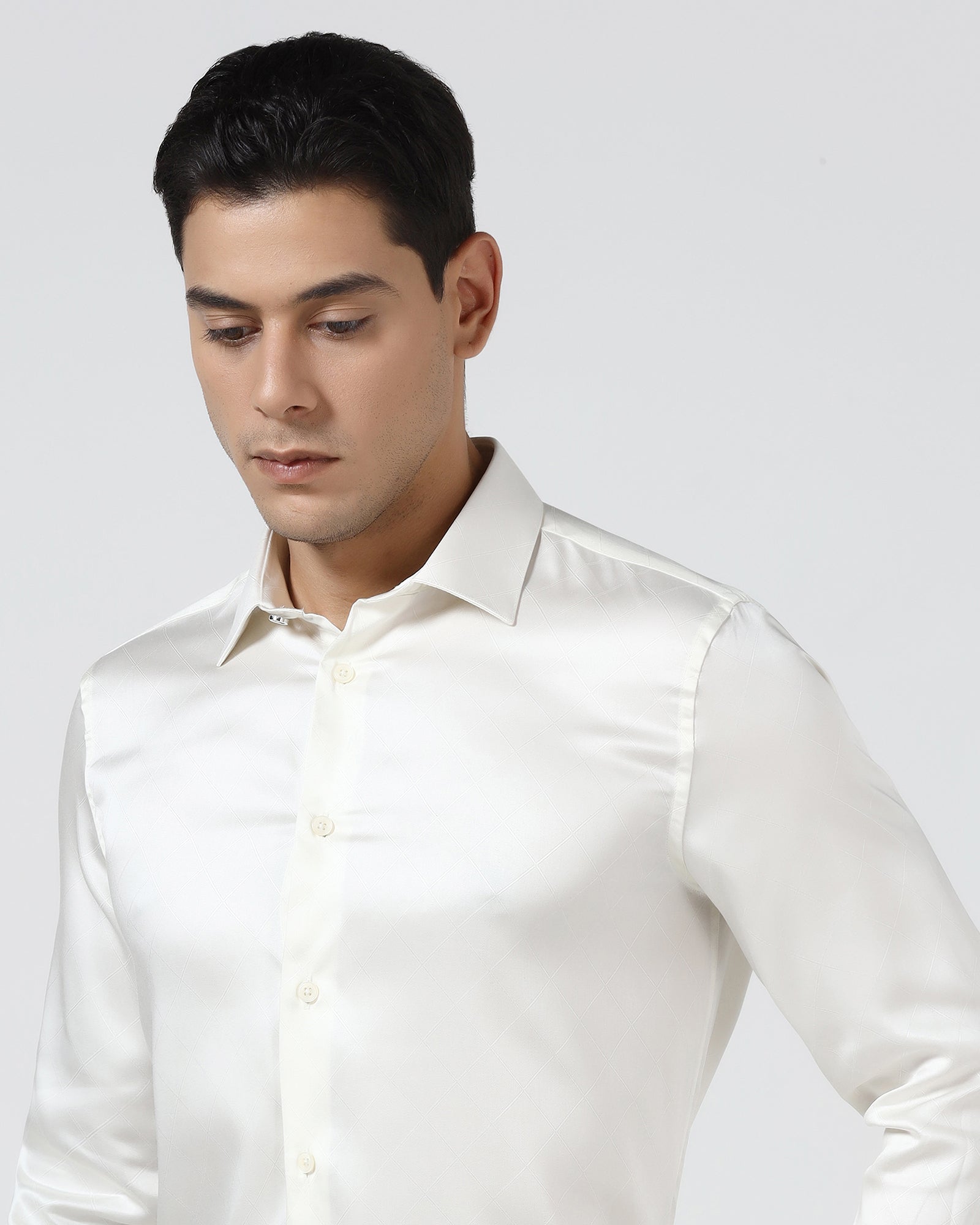 Cream Jacquard Shirt - Mario