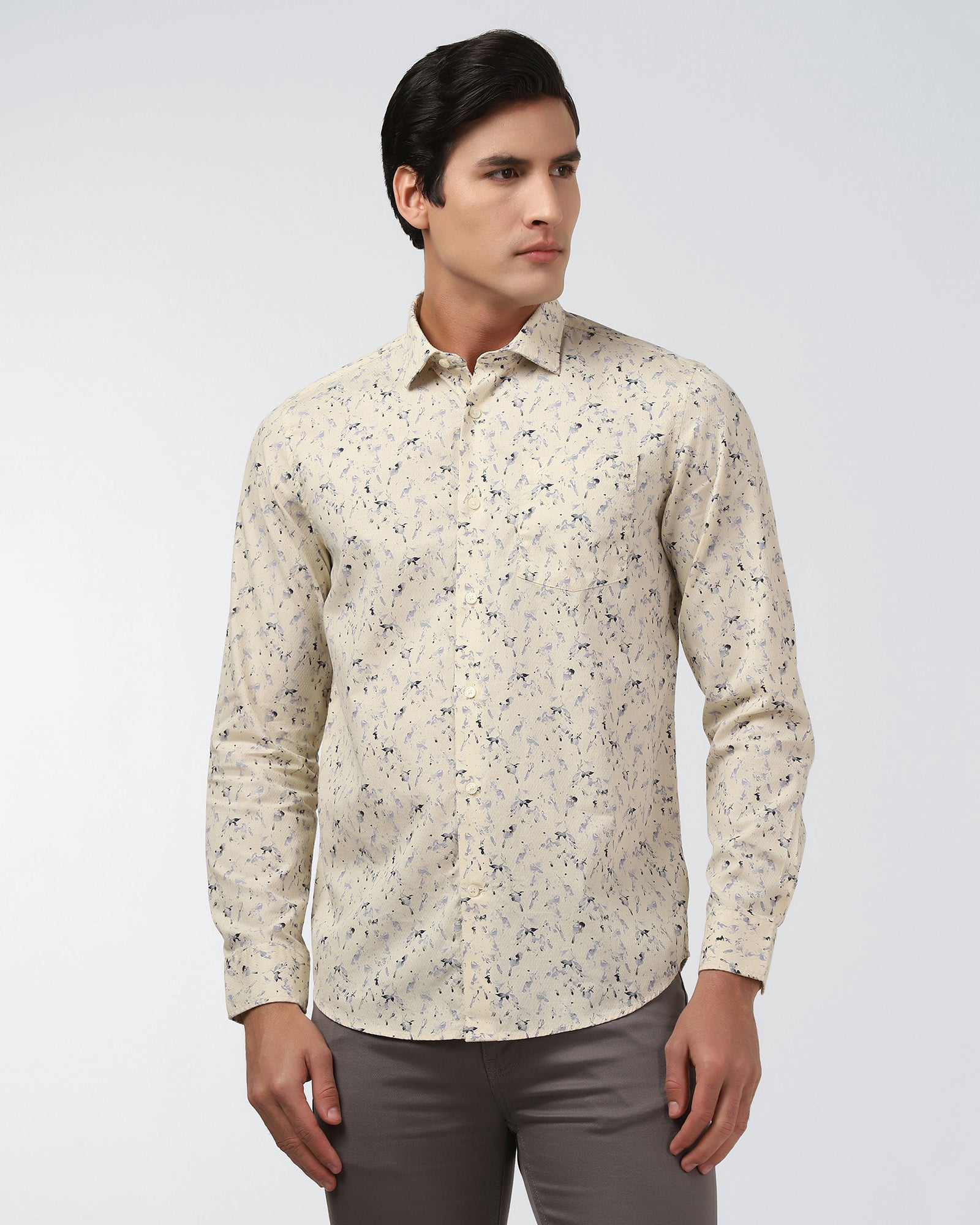Cream Printed Shirt - Kiva