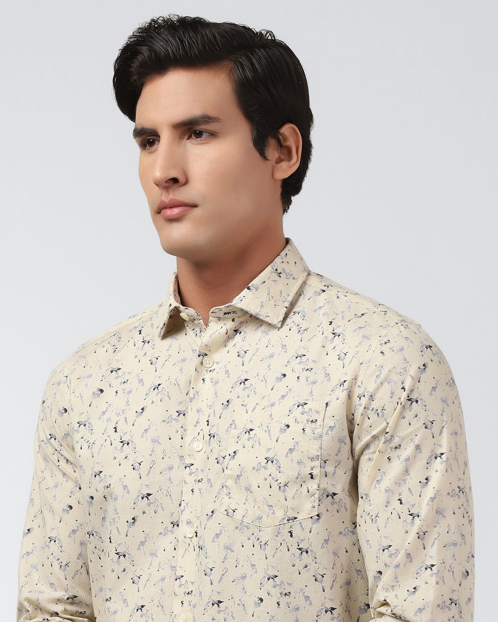 Cream Printed Shirt - Kiva