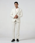 Cream Three Piece Solid Suit - Embro