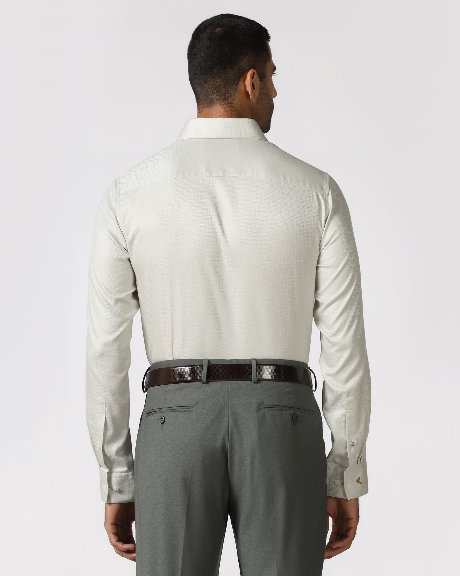 Cream Luxe Jacquard Shirt - Mirror