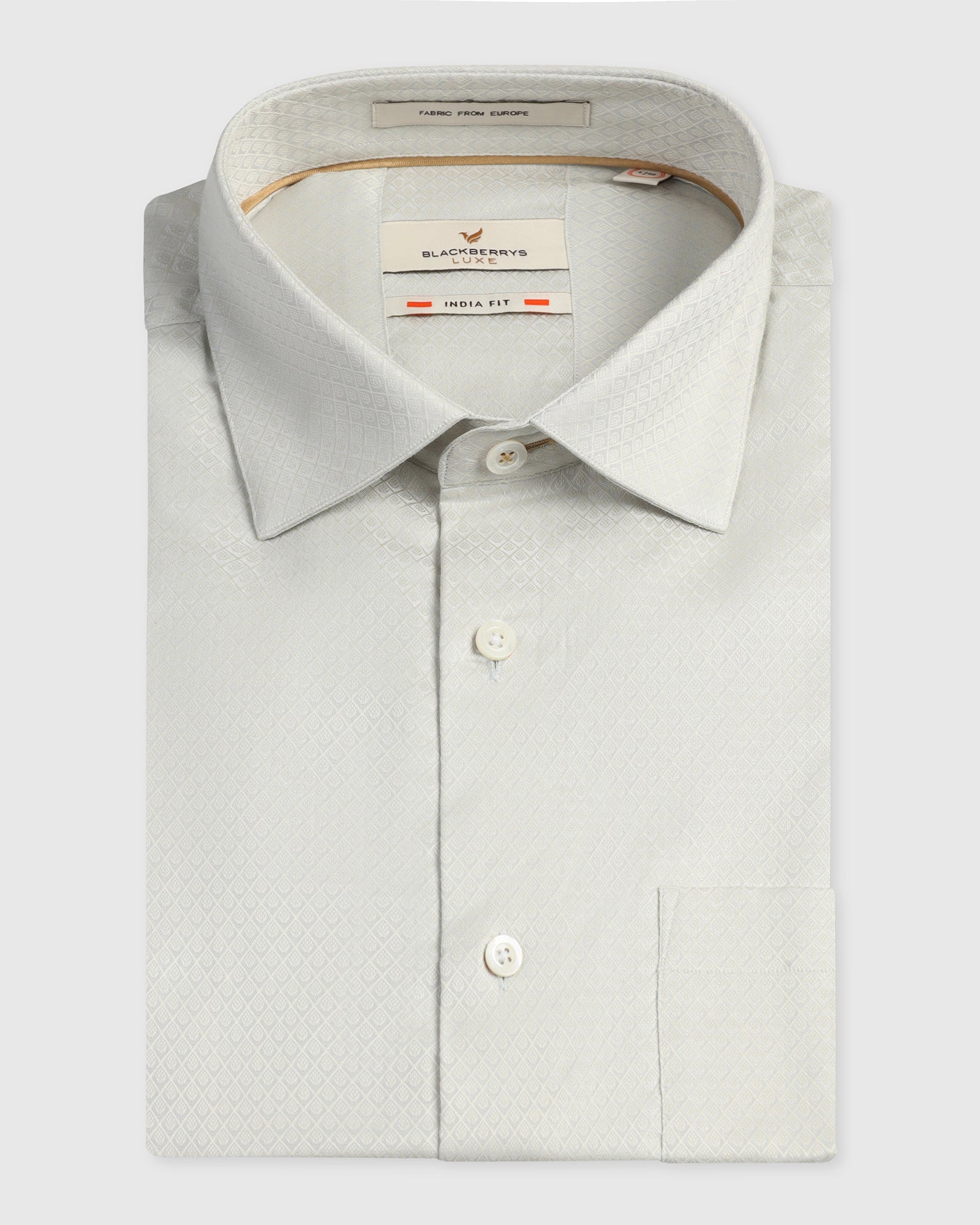 Cream Luxe Jacquard Shirt - Mirror