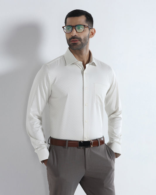 Cream Unwrinkle Textured Shirt - Easton
