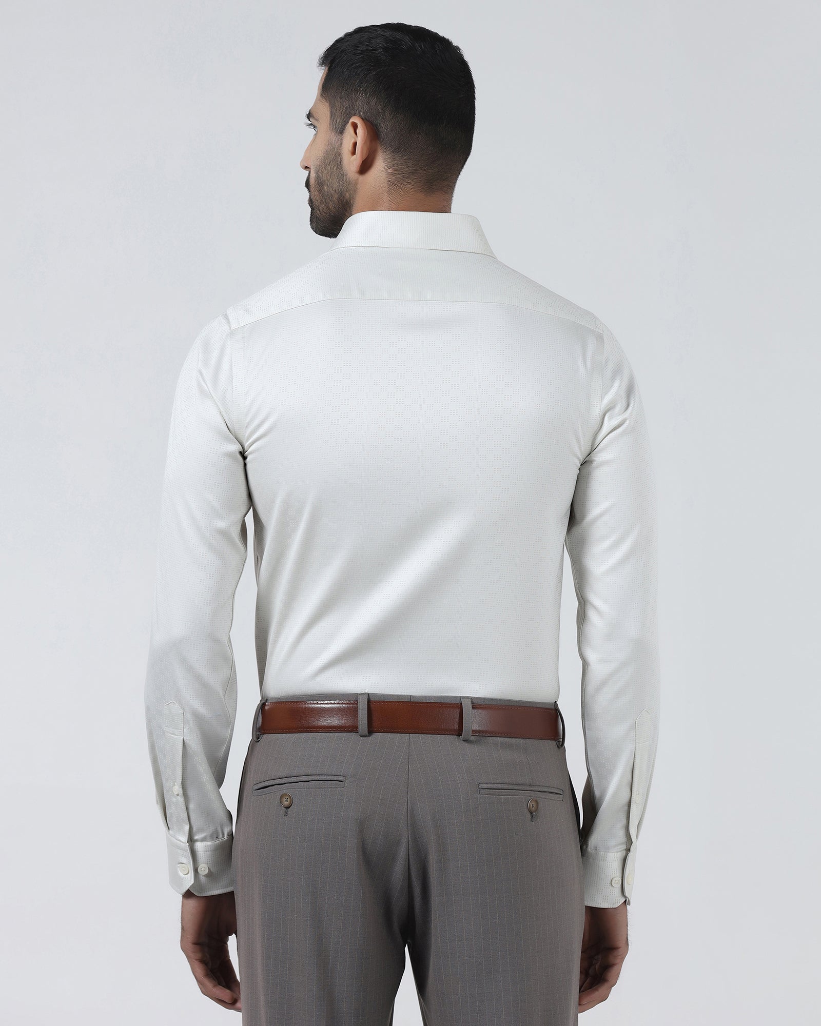 Cream Unwrinkle Textured Shirt - Easton