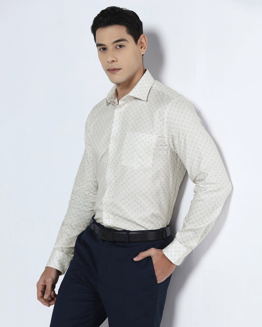 Cream Printed Shirt - Dunzo