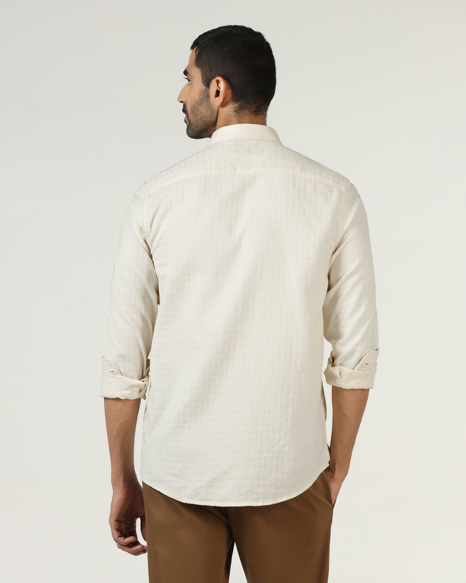 Cream Textured Shirt - Orcad