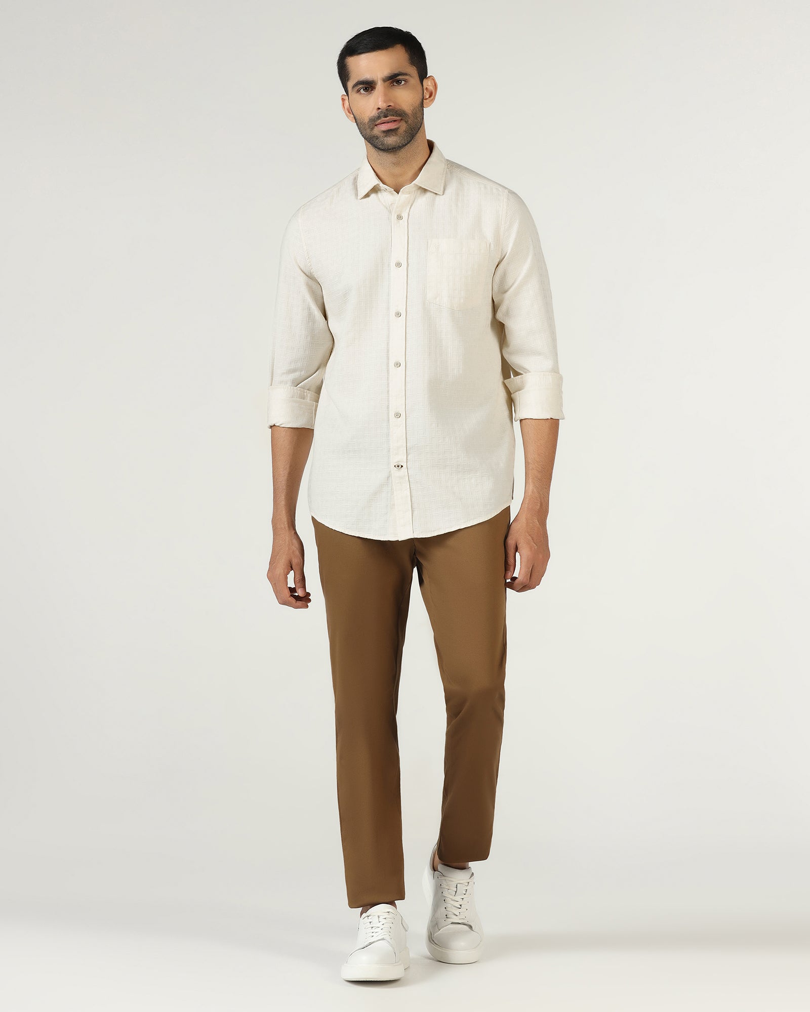 Cream Textured Shirt - Orcad