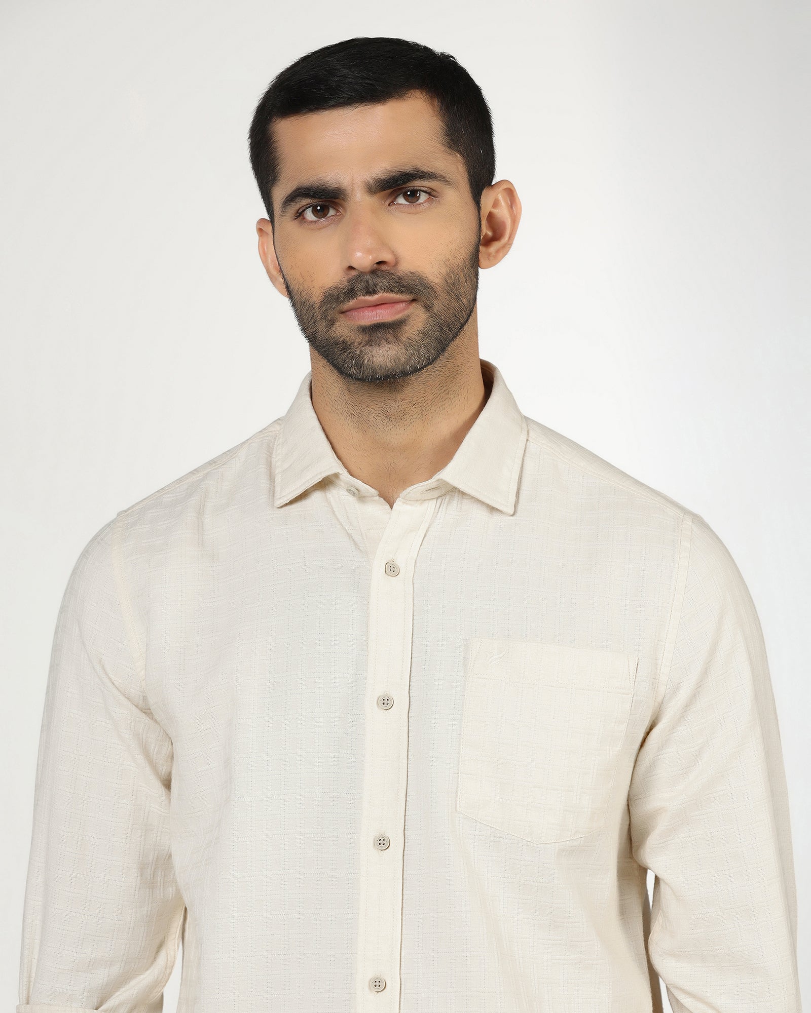 Cream Textured Shirt - Orcad