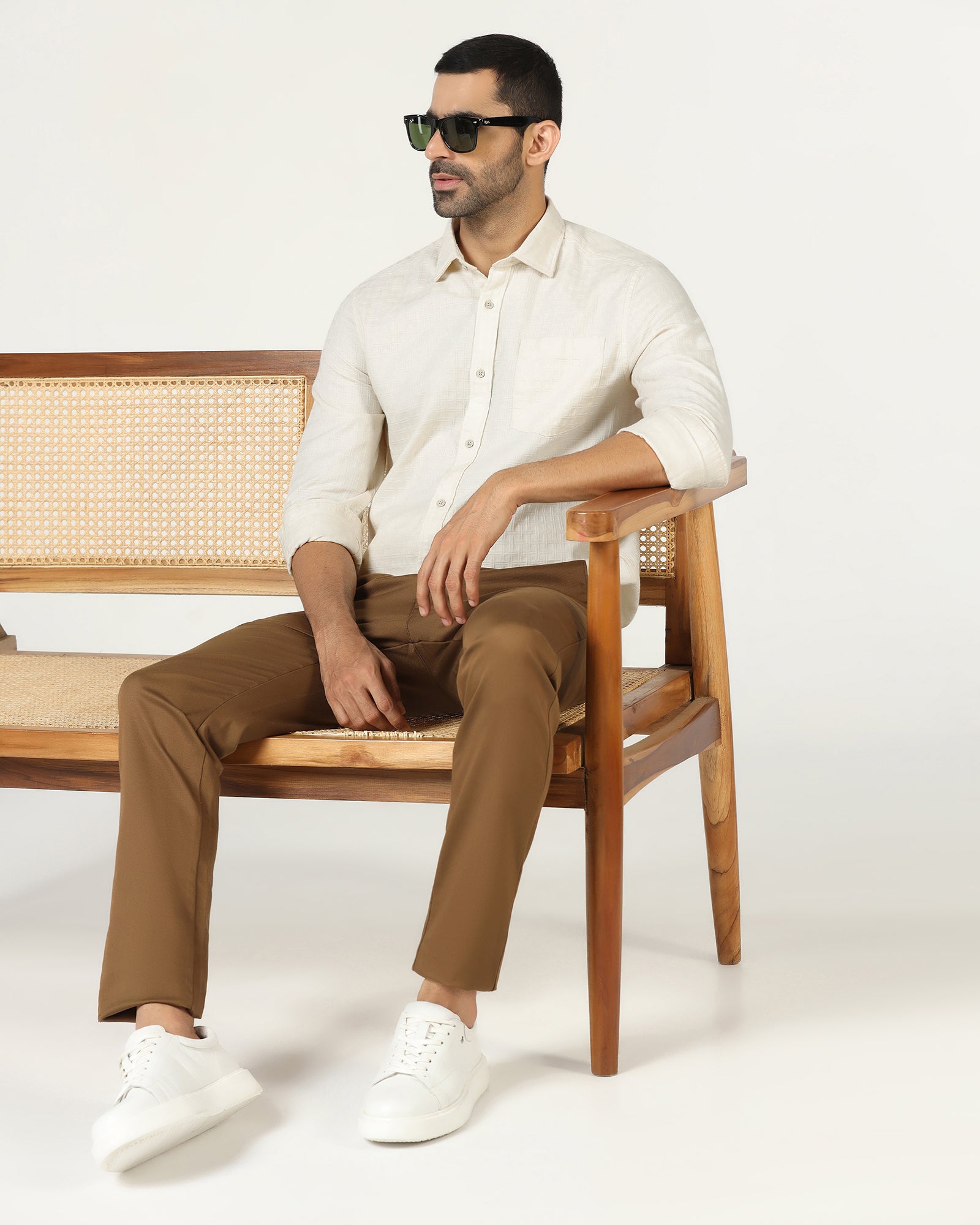 Cream Textured Shirt - Orcad