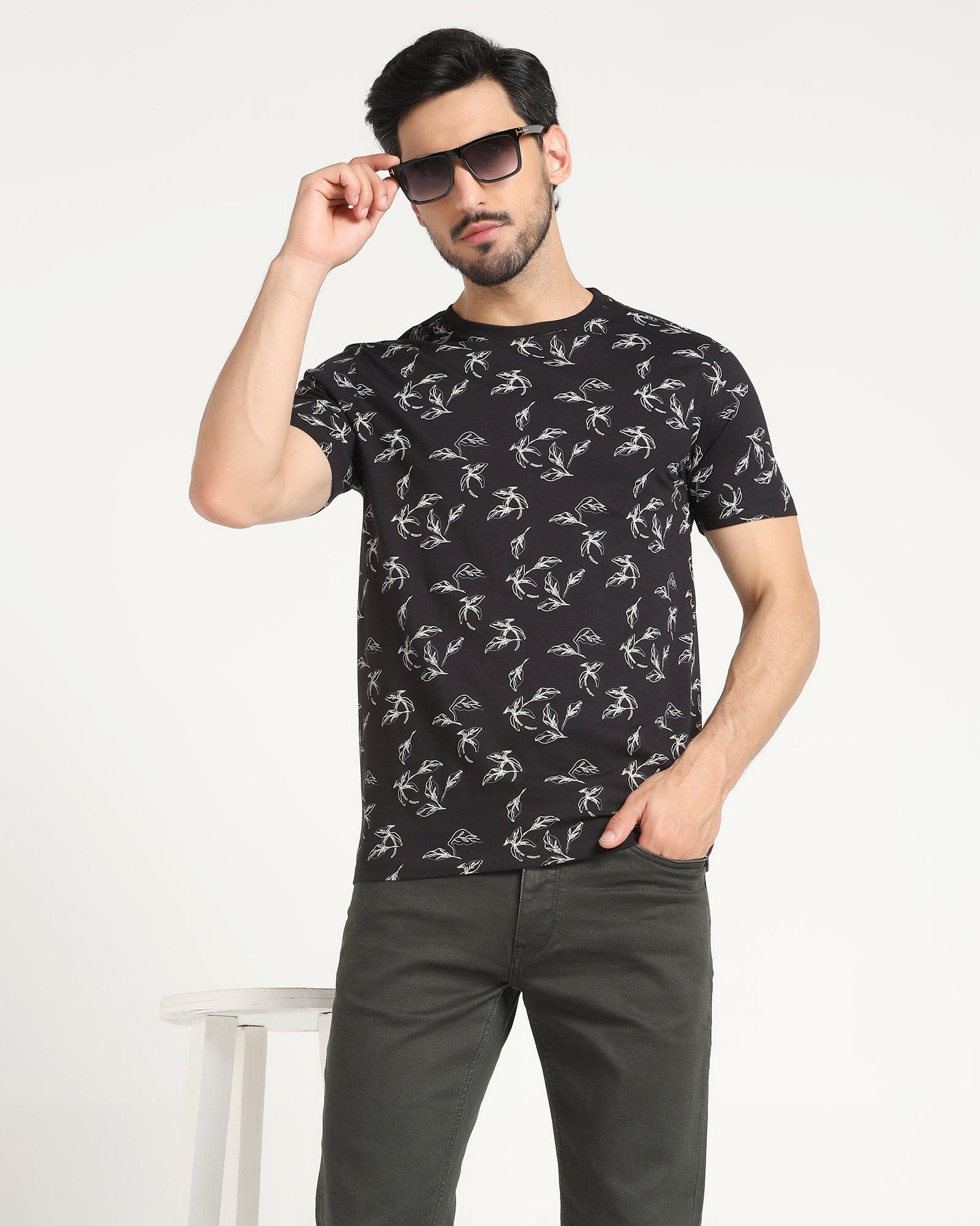 Black printed shop t shirt