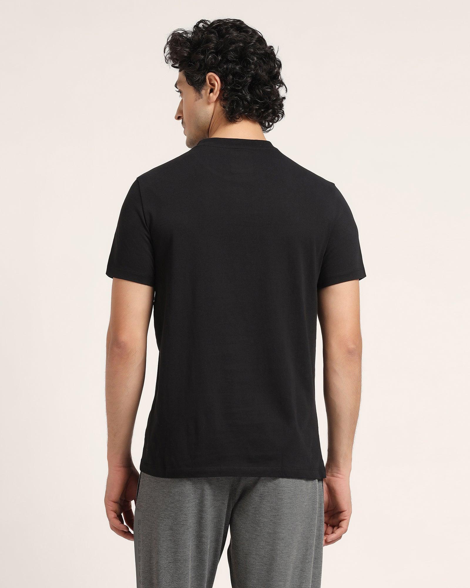 Plain black t shirt back clearance view