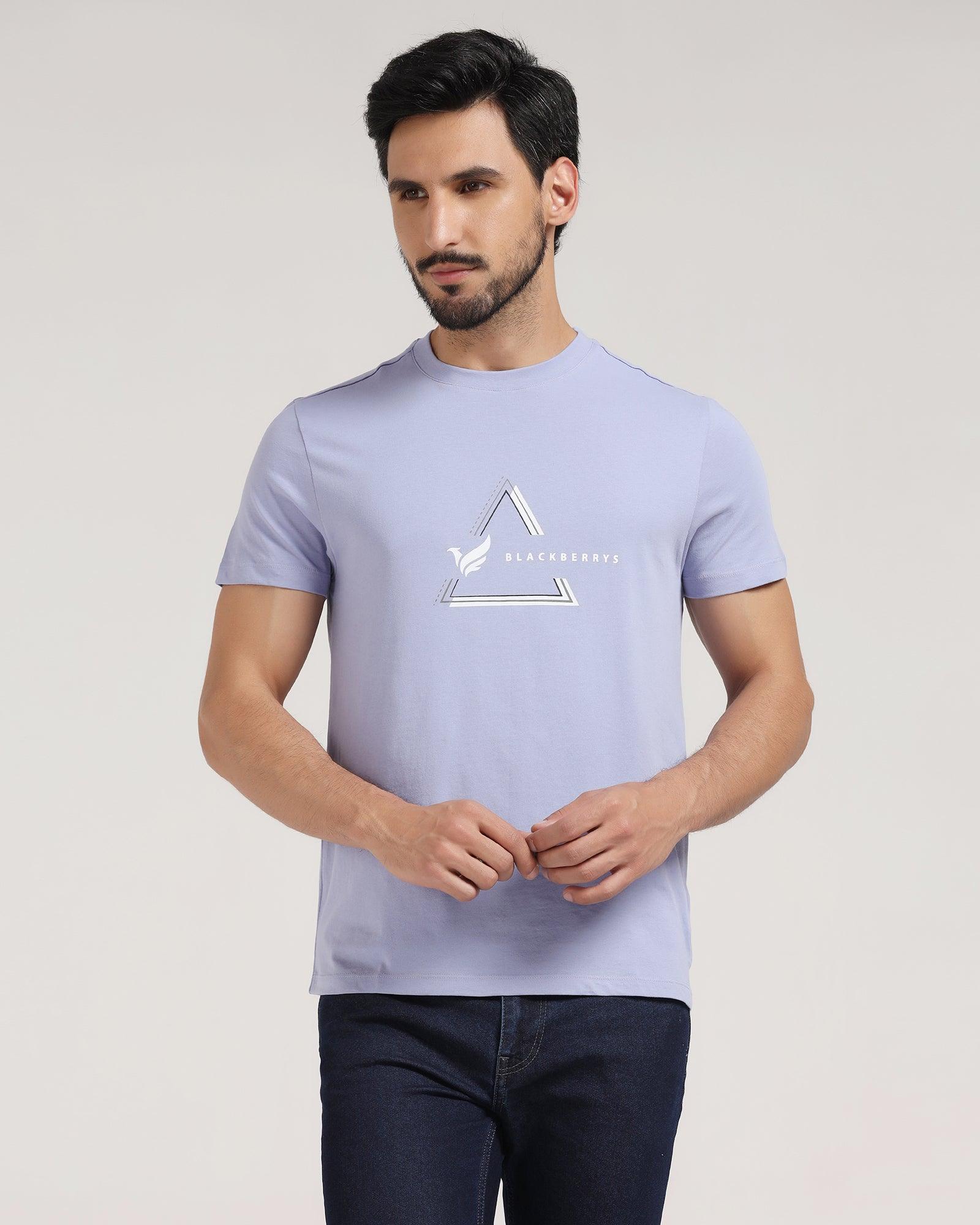 Crew Neck Blue Heron Solid T Shirt - Pepper