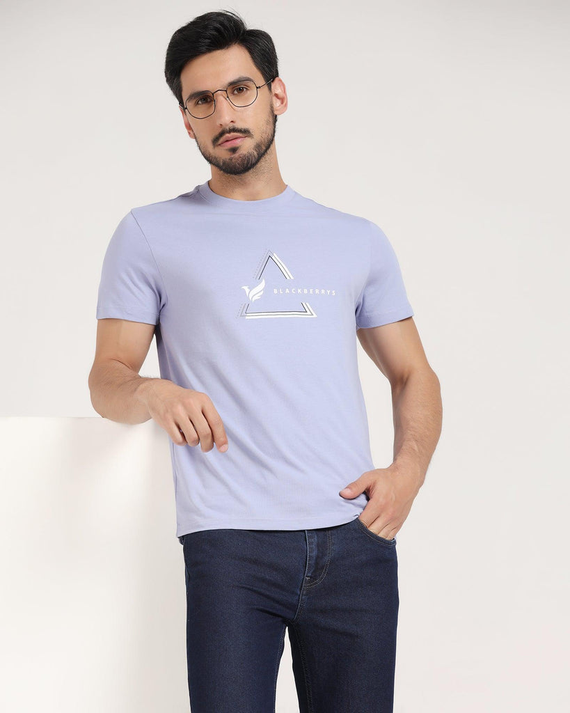 Crew Neck Blue Heron Solid T-Shirt - Pepper