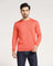 Crew Neck Orange Solid Sweater - Jolly