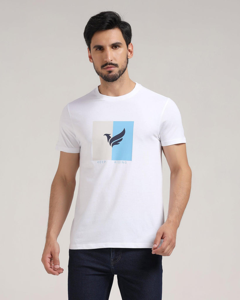 Crew Neck White Solid T-Shirt - Tito