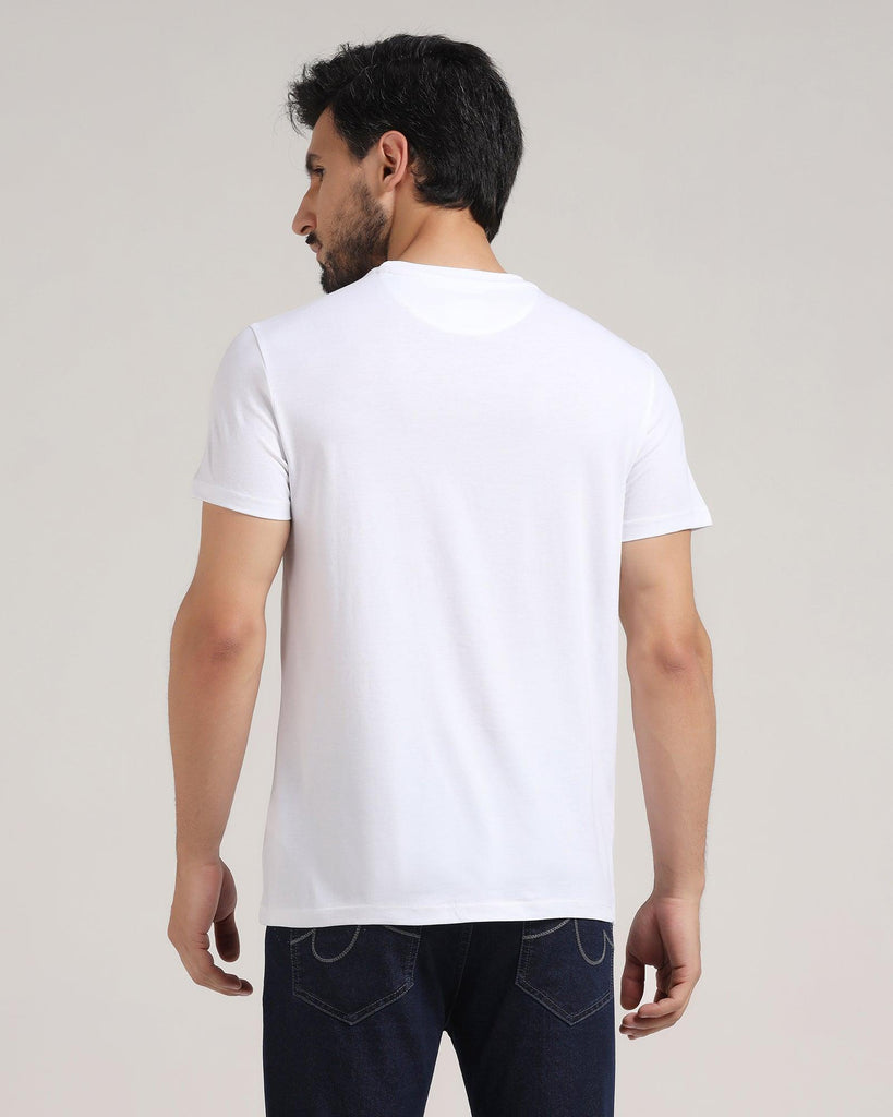 Crew Neck White Solid T-Shirt - Tito