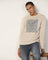 Crew Neck Beige Solid Sweatshirt - Stroke