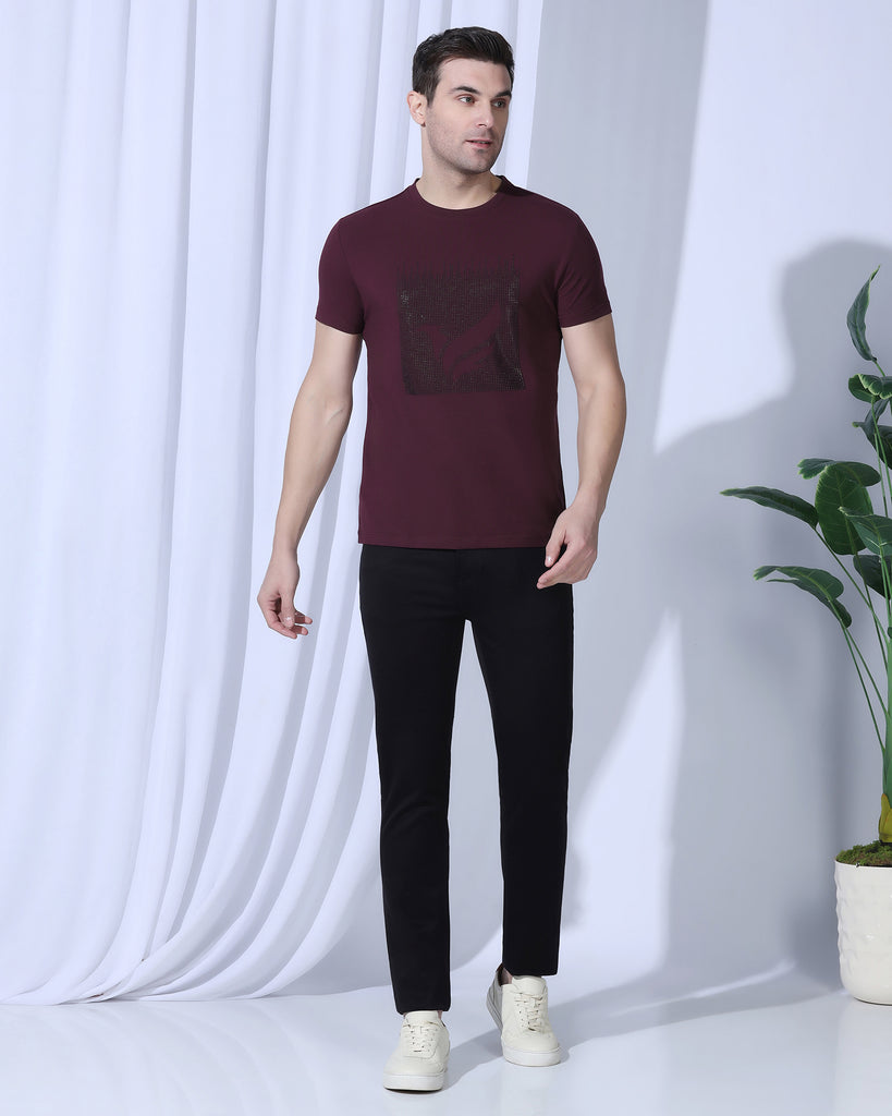 Crew Neck Fig Printed T-Shirt - Badger