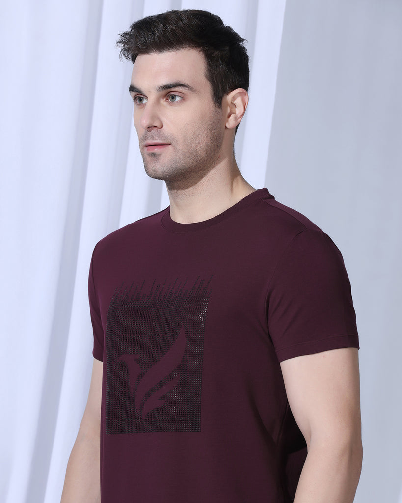 Crew Neck Fig Printed T-Shirt - Badger