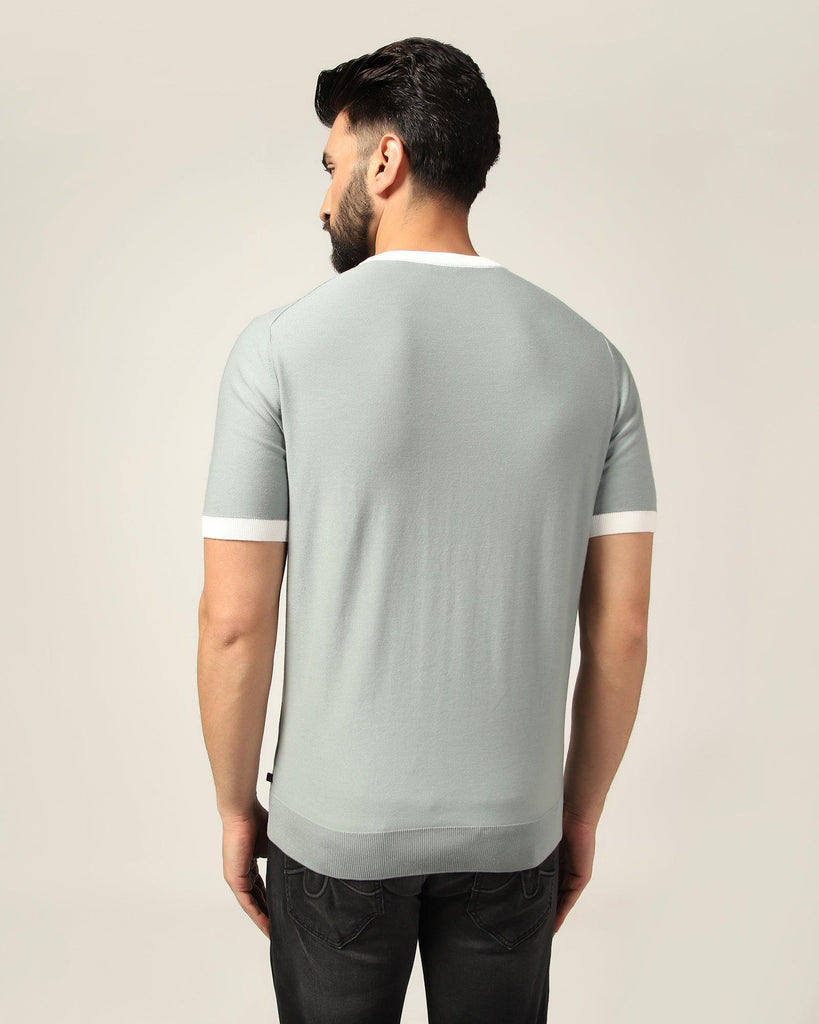 Crew Neck Olive Solid T-Shirt - Gusto