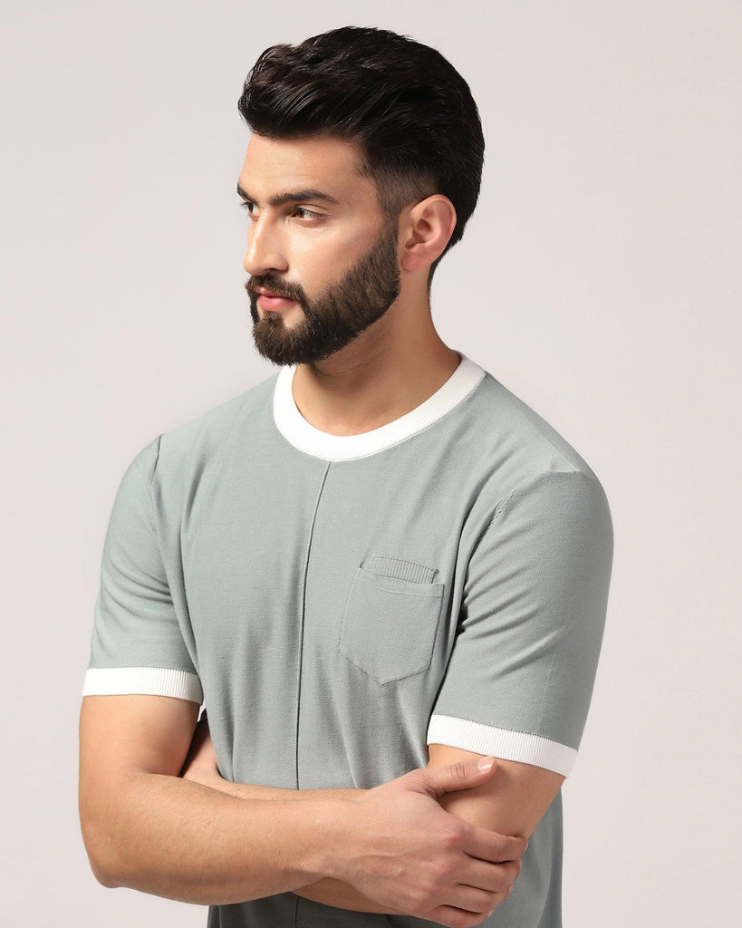 Crew Neck Olive Solid T-Shirt - Gusto
