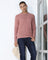 Crew Neck Pink Structure Sweater - Jacey