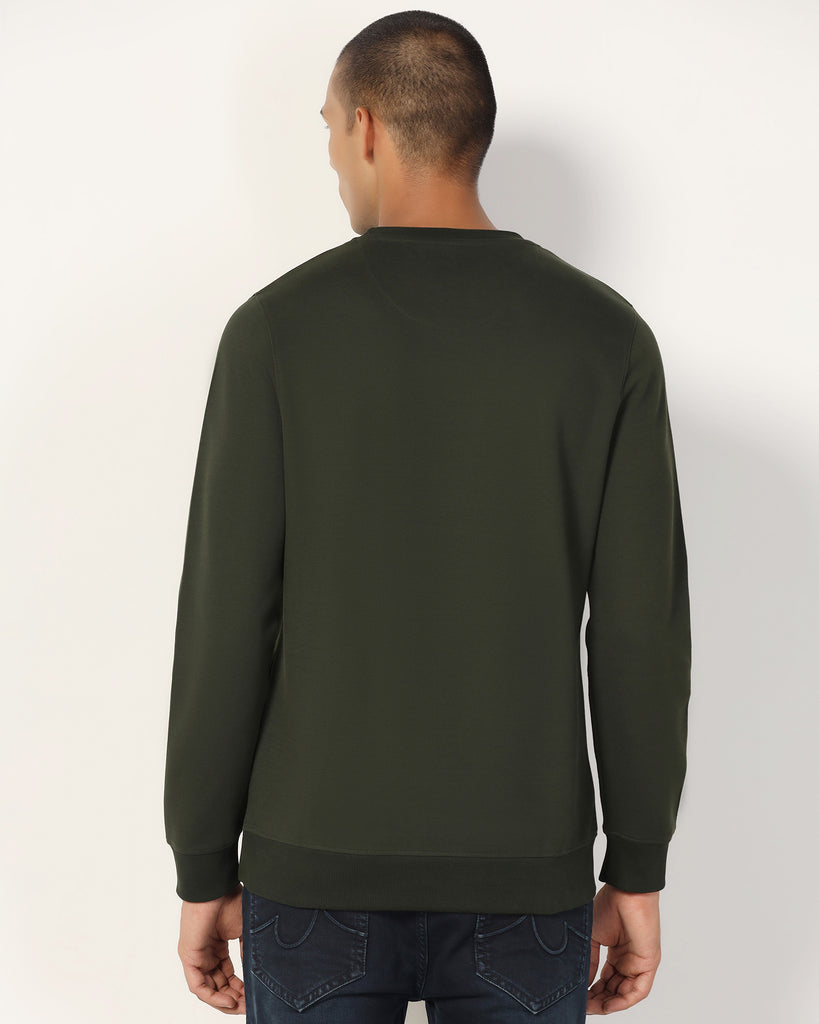 Crew Neck Rosin Solid Sweatshirt - Dos