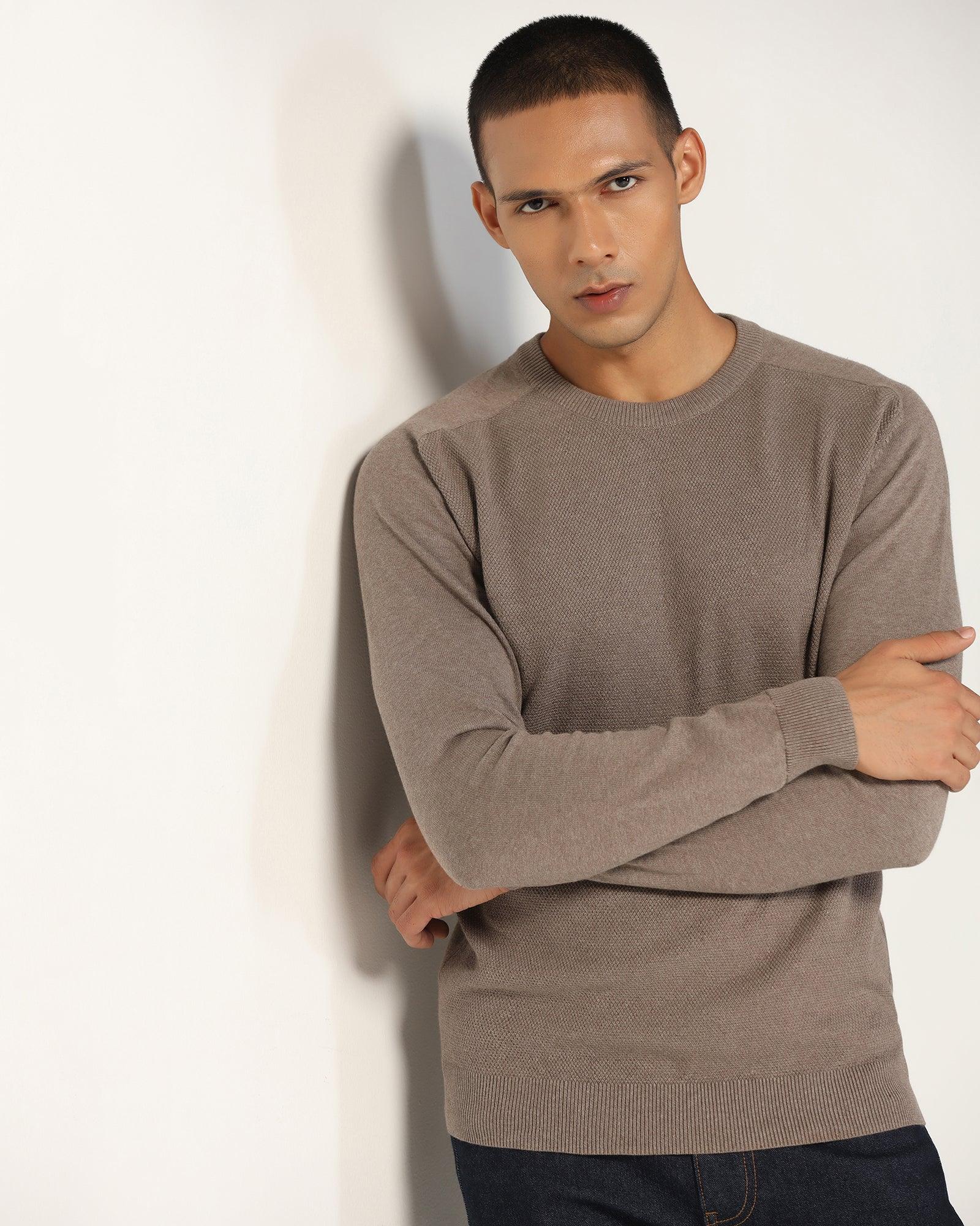 Buy Crew Neck Stone Structure Sweater from Raven Collection