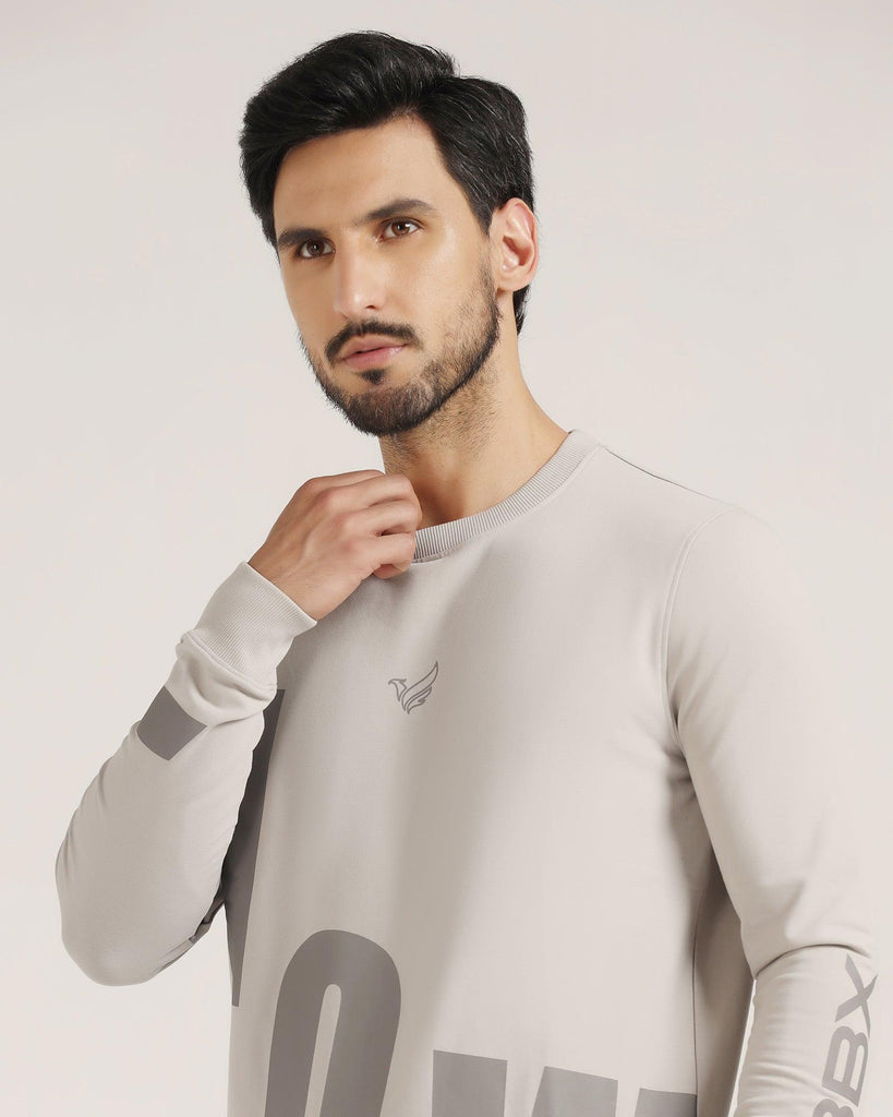 Crew Neck Grey Solid Sweatshirt - Chandler