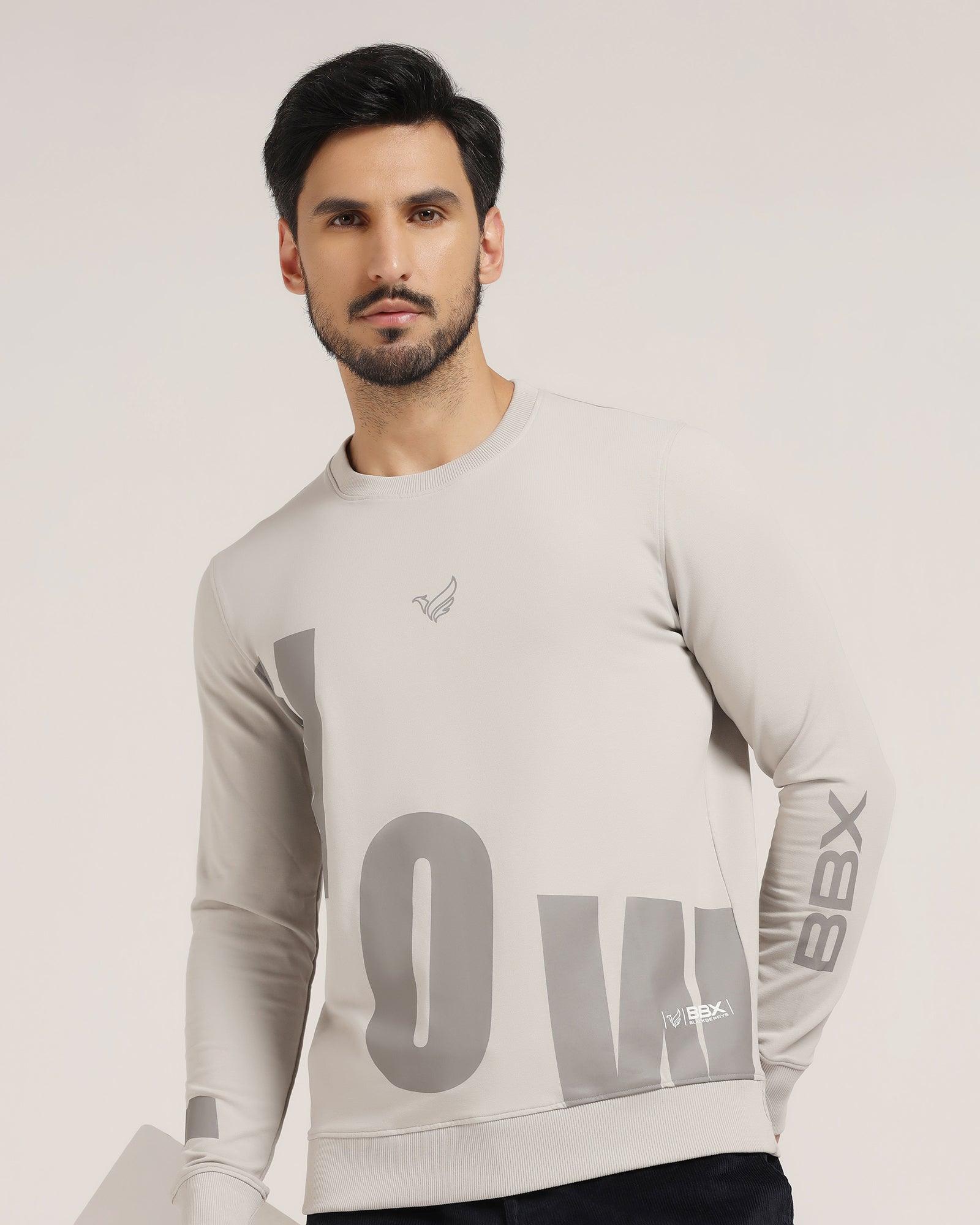 Crew Neck Grey Solid Sweatshirt Chandler