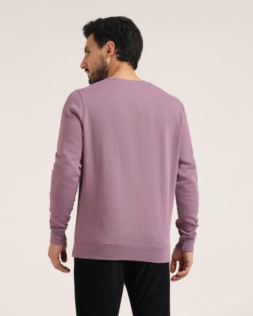 Crew Neck Purple Solid Sweatshirt - Jame