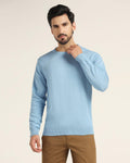 Crew Neck Blue Solid Sweater - Jolly - Blackberrys