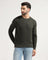 Crew Neck Green Solid Sweater - Jenny
