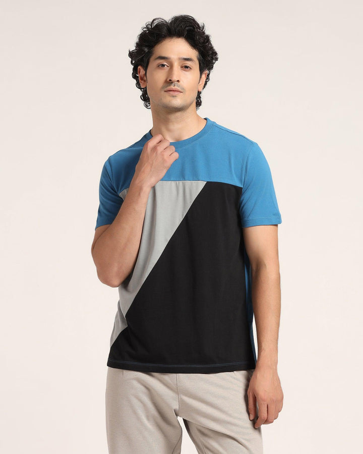 Crew Neck Celestial Blue Solid T-Shirt - Bella