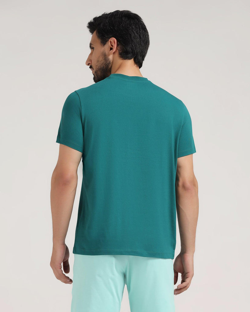 Crew Neck Hushed Green Solid T-Shirt - Milo