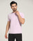 Crew Neck Lilac Purple Solid T-Shirt - Holan
