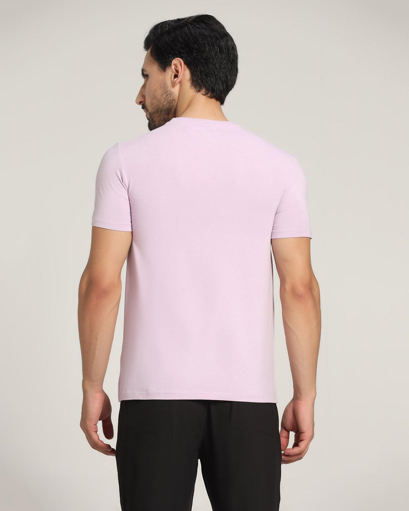 Crew Neck Lilac Purple Solid T-Shirt - Holan