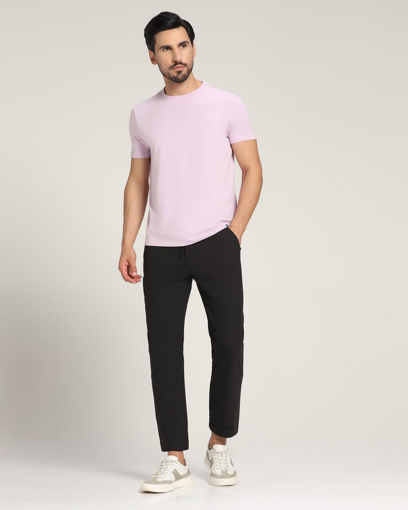 Crew Neck Lilac Purple Solid T-Shirt - Holan