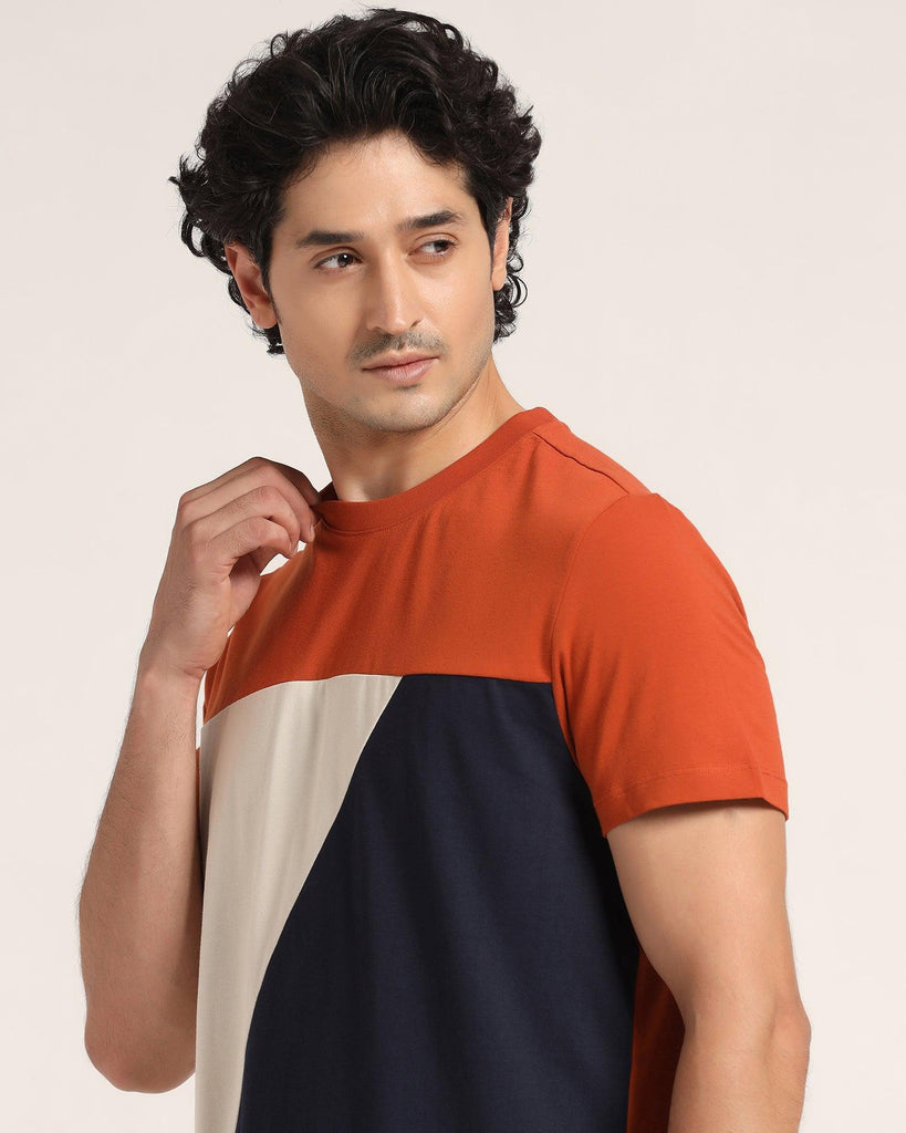 Crew Neck Rust Orange Solid T-Shirt - Bella