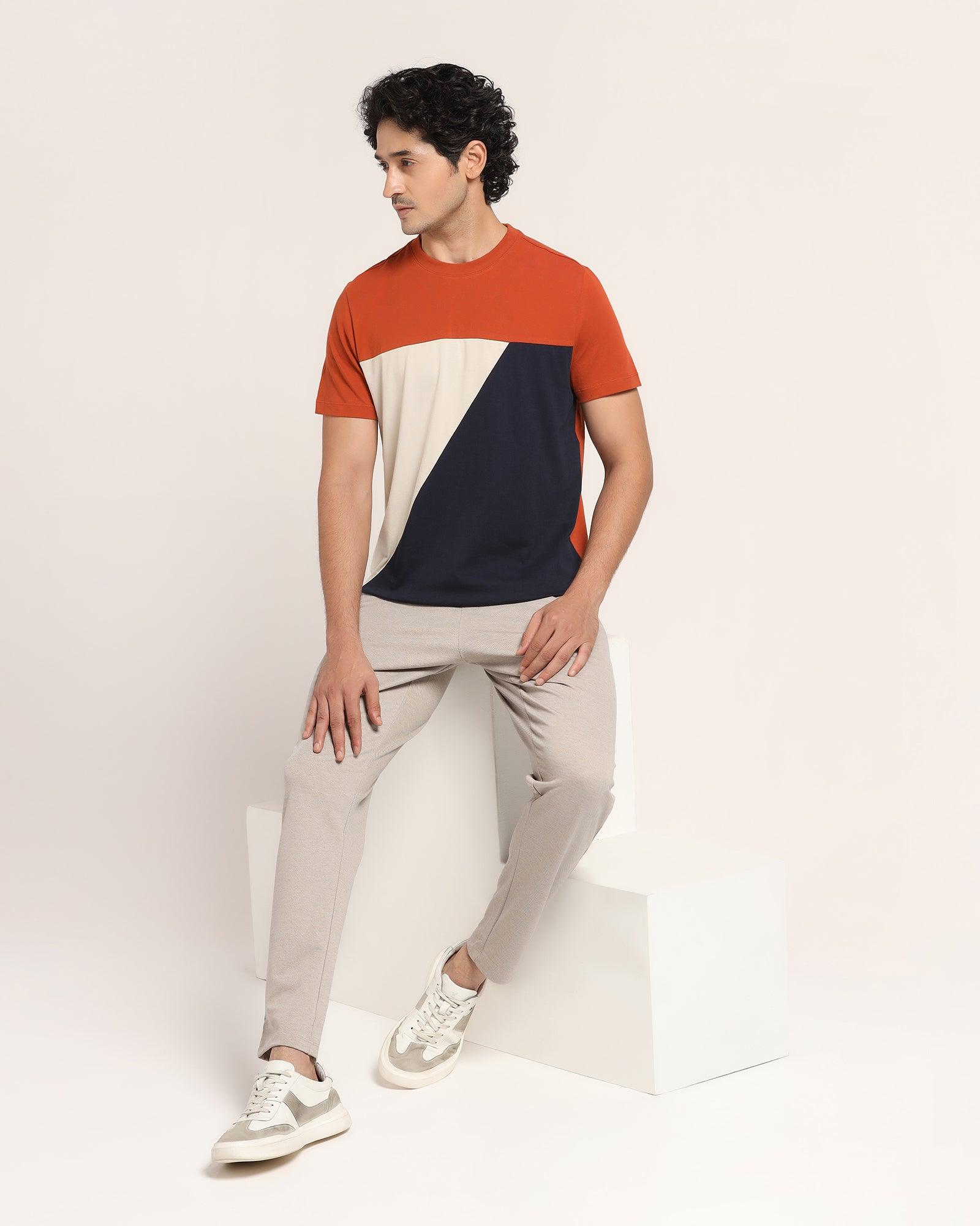 Crew Neck Rust Orange Solid T Shirt - Bella