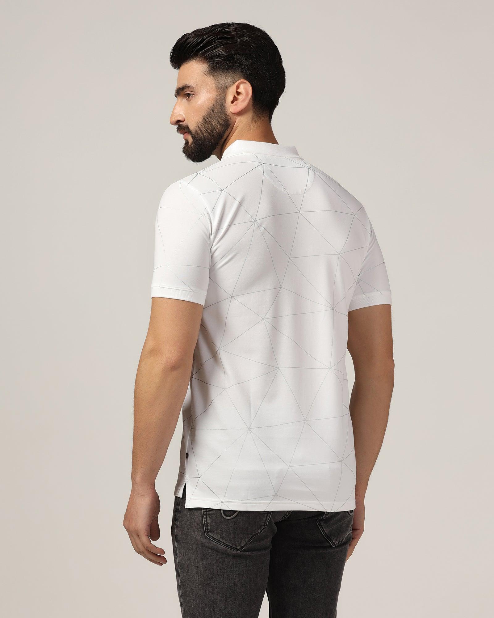Polo White Printed T-Shirt - Triey