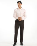 Slim Comfort B-95 Formal Brown Textured Trouser - Campbell